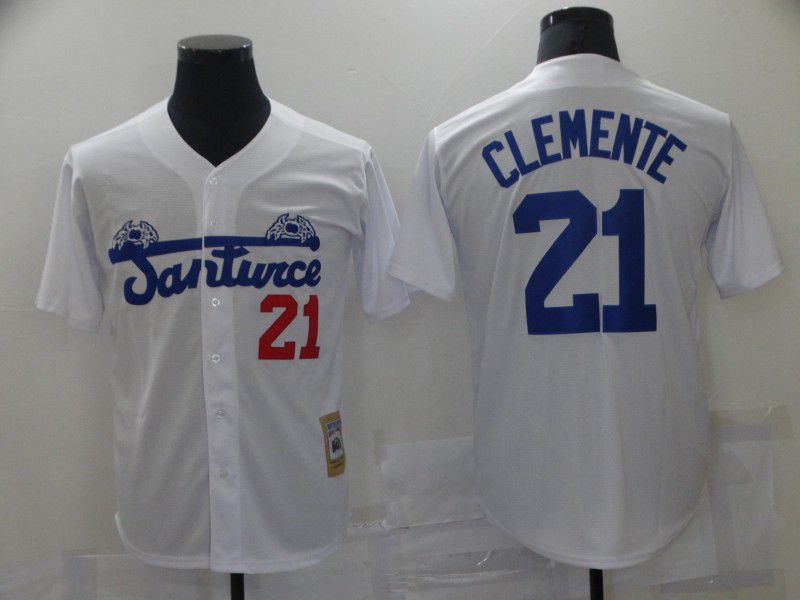 Men Pittsburgh Pirates 21 Clemente White Film version Game 2021 MLB Jersey